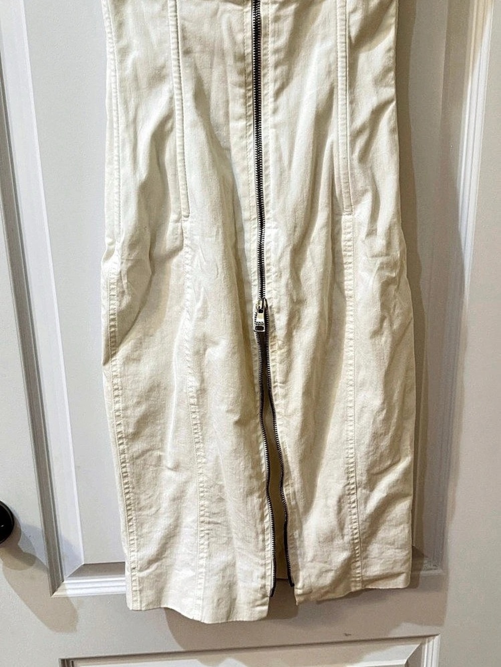 Dolce & Gabbana White Denim Bustier Corset Midi Dress in Cream Size 36 - Picture 3 of 5